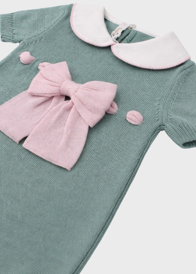 Green Bow Cotton Romper 355/V