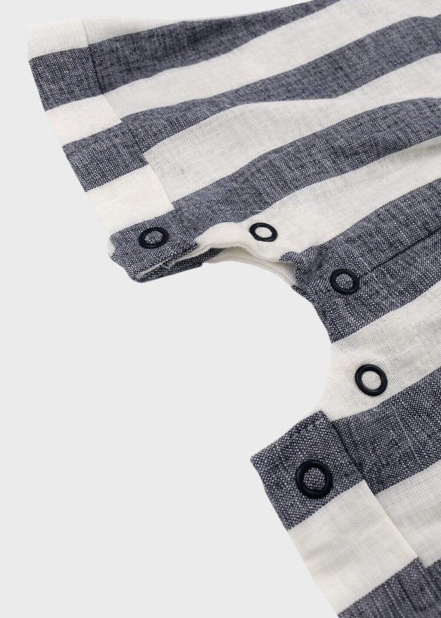 Salopette Bimbo Misto Lino Righina Blu C63278 corredino e abbigliamento neonato | NANU' BABY