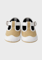 Scarpette Pelle Rafia Beige SM39159/T29 corredino e abbigliamento neonato | NANU' BABY