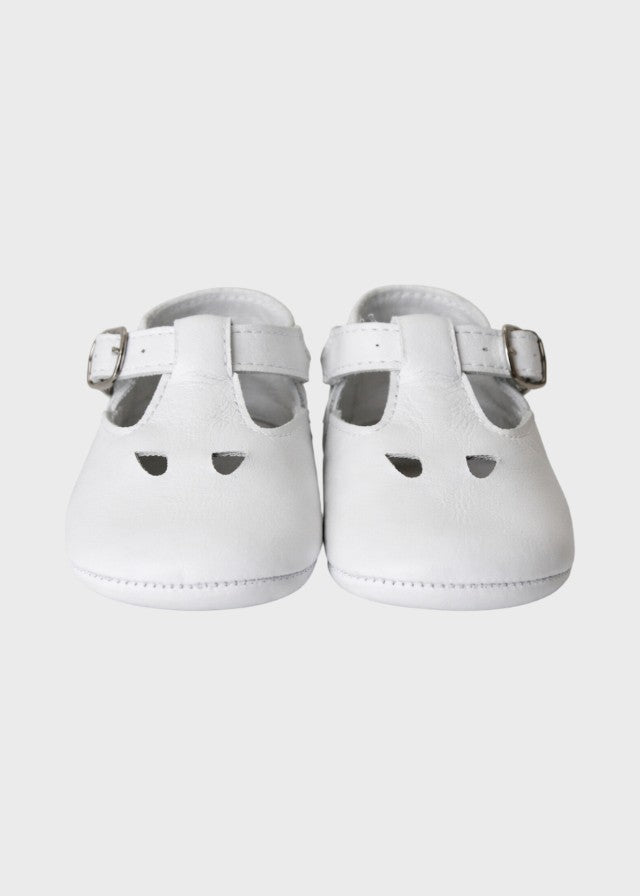 Scarpette Vera Pelle Bianco SM4192/T001/B corredino e abbigliamento neonato | NANU' BABY