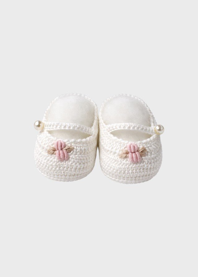 Scarpina Cotone Vaniglia EK29SB corredino e abbigliamento neonato | NANU' BABY