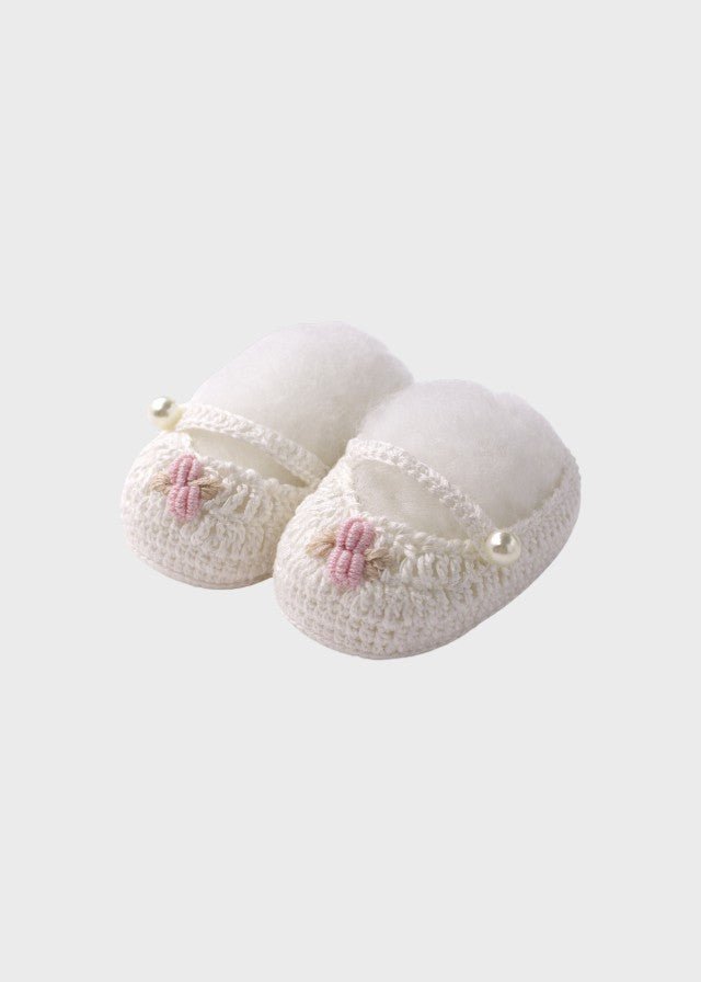 Scarpina Cotone Vaniglia EK29SB corredino e abbigliamento neonato | NANU' BABY
