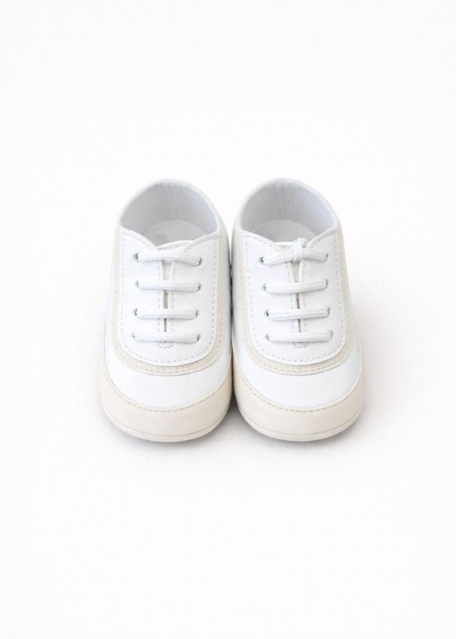 Scarpina Pelle Bicolore Beige SM3985/T003 corredino e abbigliamento neonato | NANU' BABY