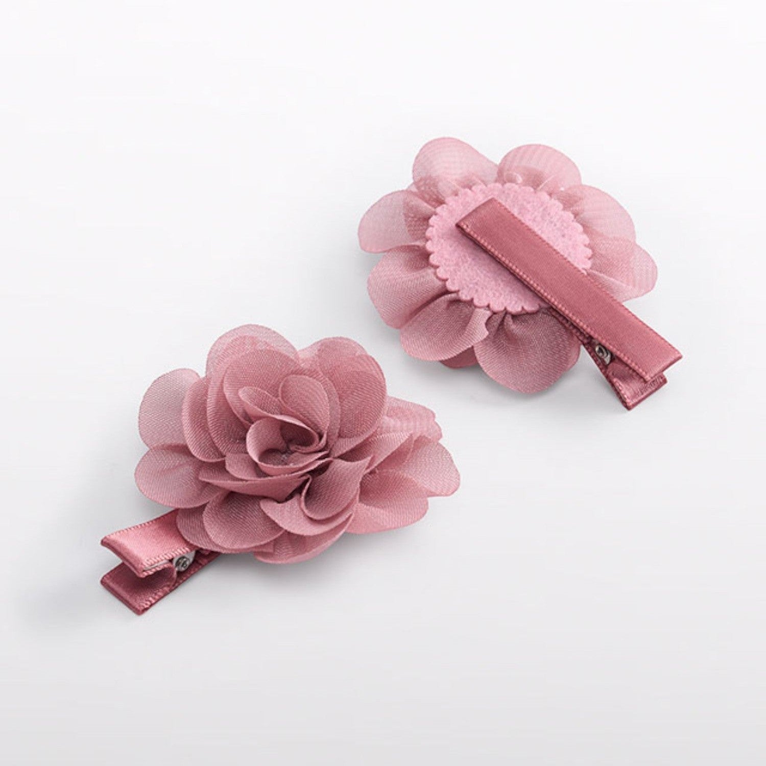 Set 2 fermagli fiori chiffon Bimba Rosa 5967/31 corredino e abbigliamento neonato | NANU' BABY