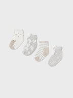 Set 4 calze Beige 9711/L corredino e abbigliamento neonato | NANU' BABY