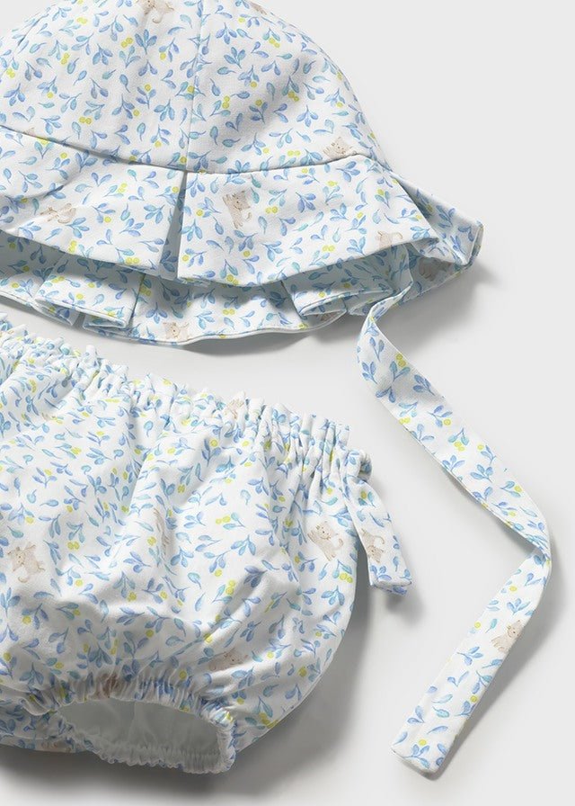 Set Cotone Culotte Cappello Turchese 9004/26 corredino e abbigliamento neonato | NANU' BABY