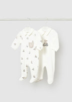Set Cotone Pagliaccetti Avorio 1716/92 corredino e abbigliamento neonato | NANU' BABY