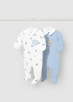 Set Cotone Pagliaccetti Turchese 1716/93 corredino e abbigliamento neonato | NANU' BABY