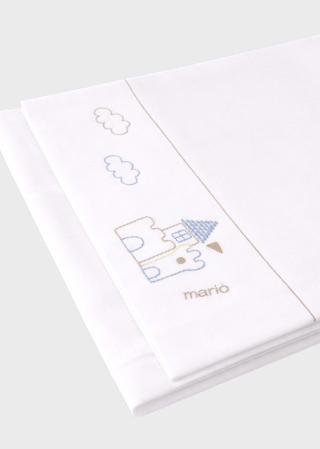 Set Lenzuolino Casetta Cielo EK55LE corredino e abbigliamento neonato | NANU' BABY