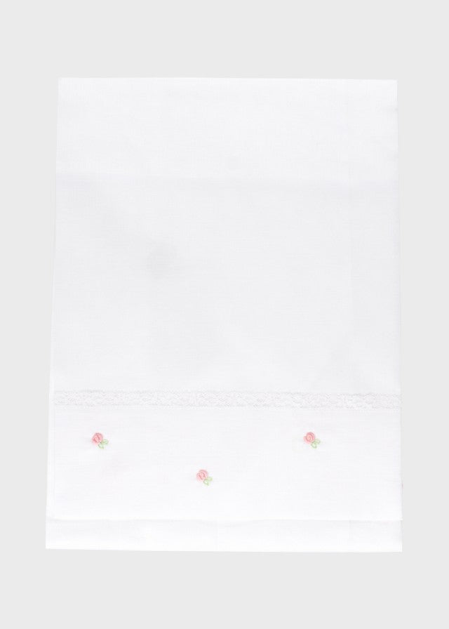 Set lenzuolino neonata cotone bianco rosa pesco lime MARLÙ tramatura nido d'ape
