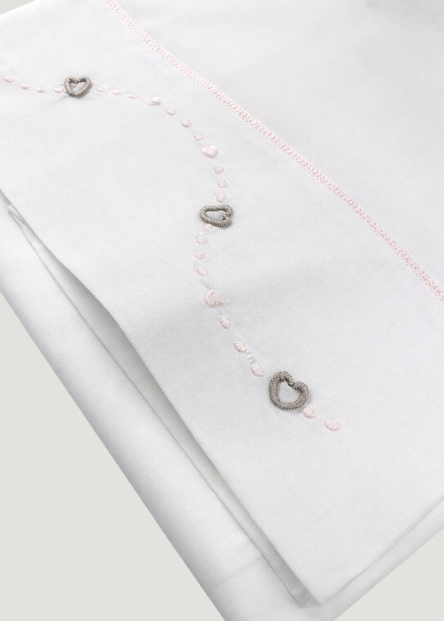 Set Lenzuolino Ghirlanda Rosa EK63LE/R corredino e abbigliamento neonato | NANU' BABY