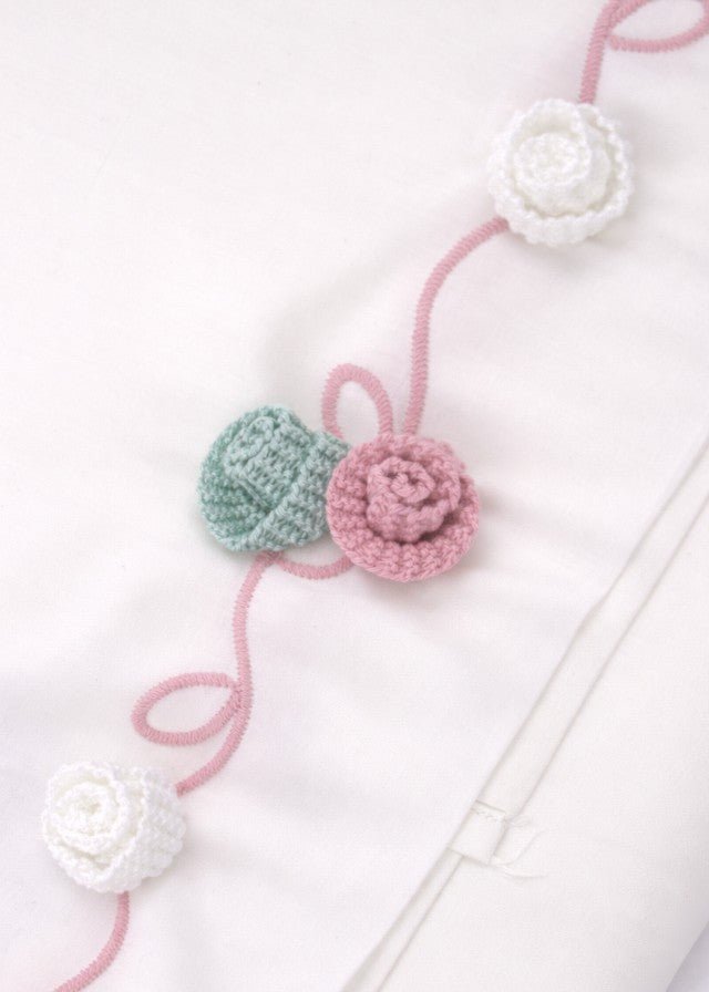 Set Lenzuolino Ricamo Ottanio EK17LE corredino e abbigliamento neonato | NANU' BABY