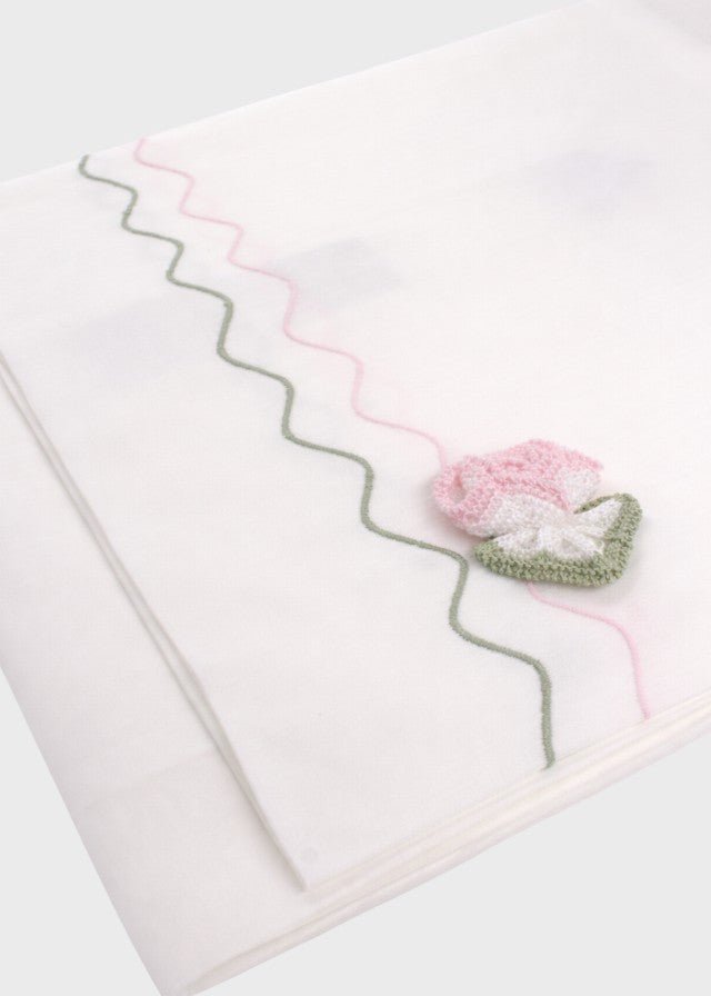 Set Lenzuolino Ricamo Ottanio EK18LE corredino e abbigliamento neonato | NANU' BABY