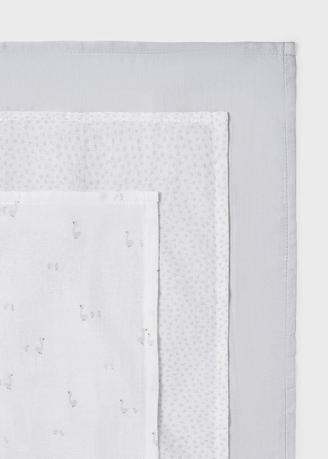 Set Mussoline Bambù Argento 9060/30 corredino e abbigliamento neonato | NANU' BABY