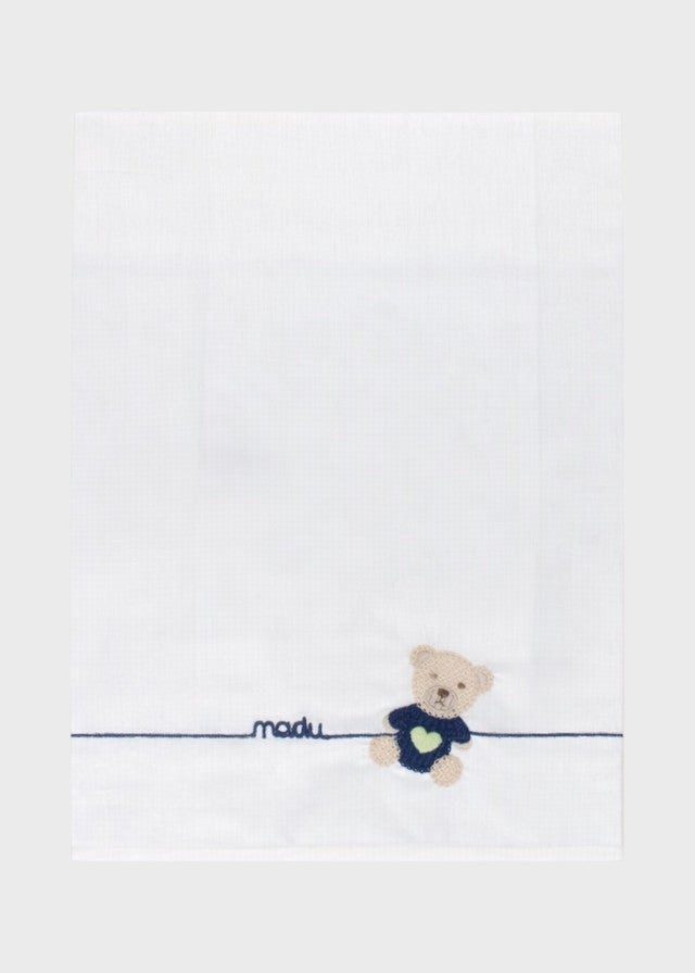 Blue Embroidered Teddy Sheet EK60LE