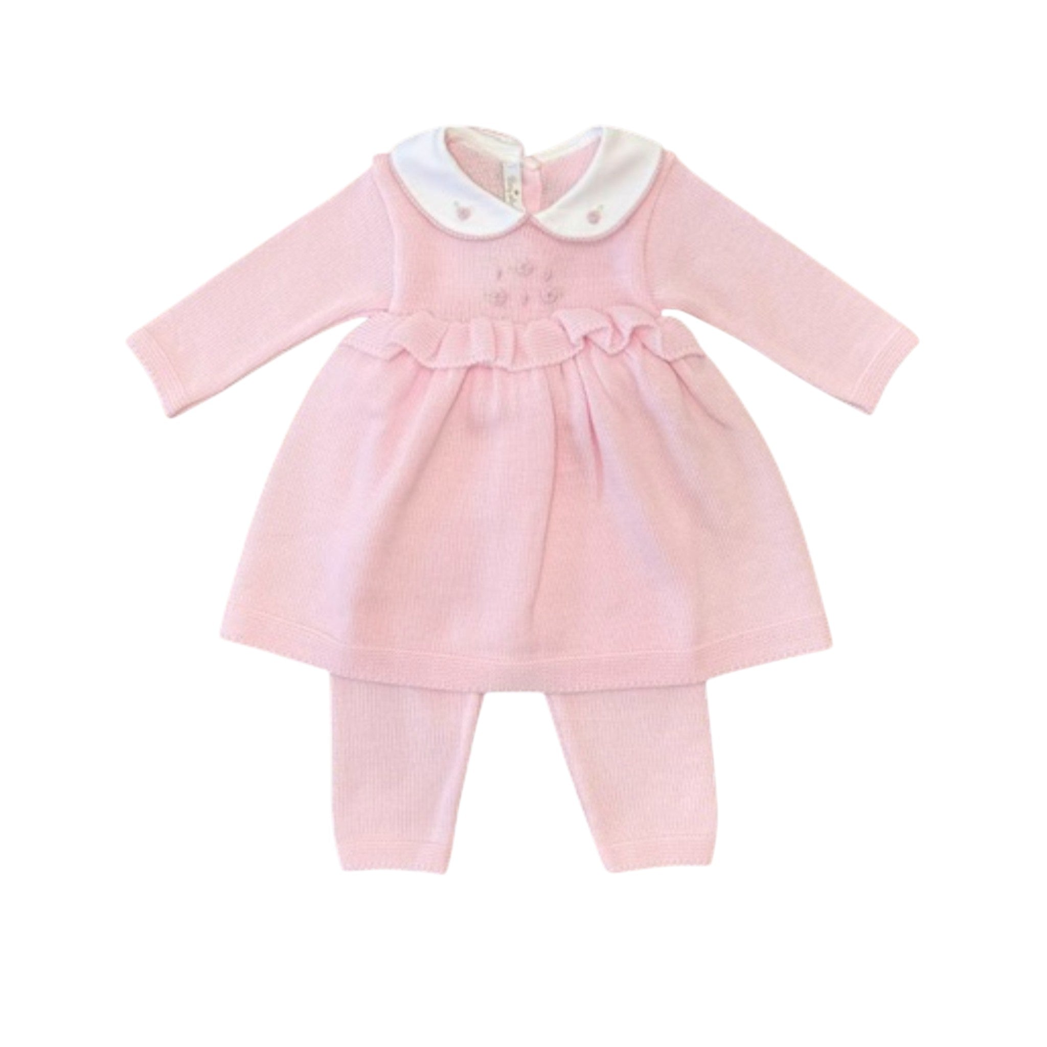 Completo Nascita Rouches Roselline Pura Lana BABY LORD 403/R