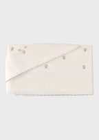 Lenzuolino culla cotone batista rosa cipria fiorellini ricamati 106x80cm Made Italy PICCOLA GIUGGIOLA TERESA