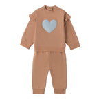 Tuta Jogging Due Pezzi Bimba Beige 3F776/945 corredino e abbigliamento neonato | NANU' BABY