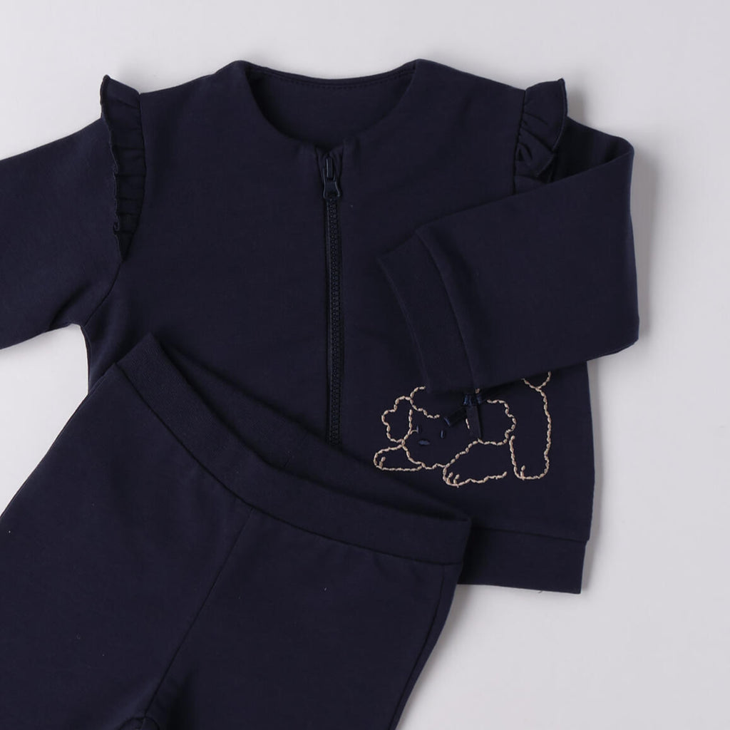 Two-Piece Cotton Stretch Fleece Baby Suit 3F773/3854