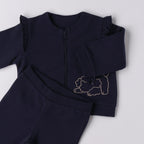 Two-Piece Cotton Stretch Fleece Baby Suit 3F773/3854