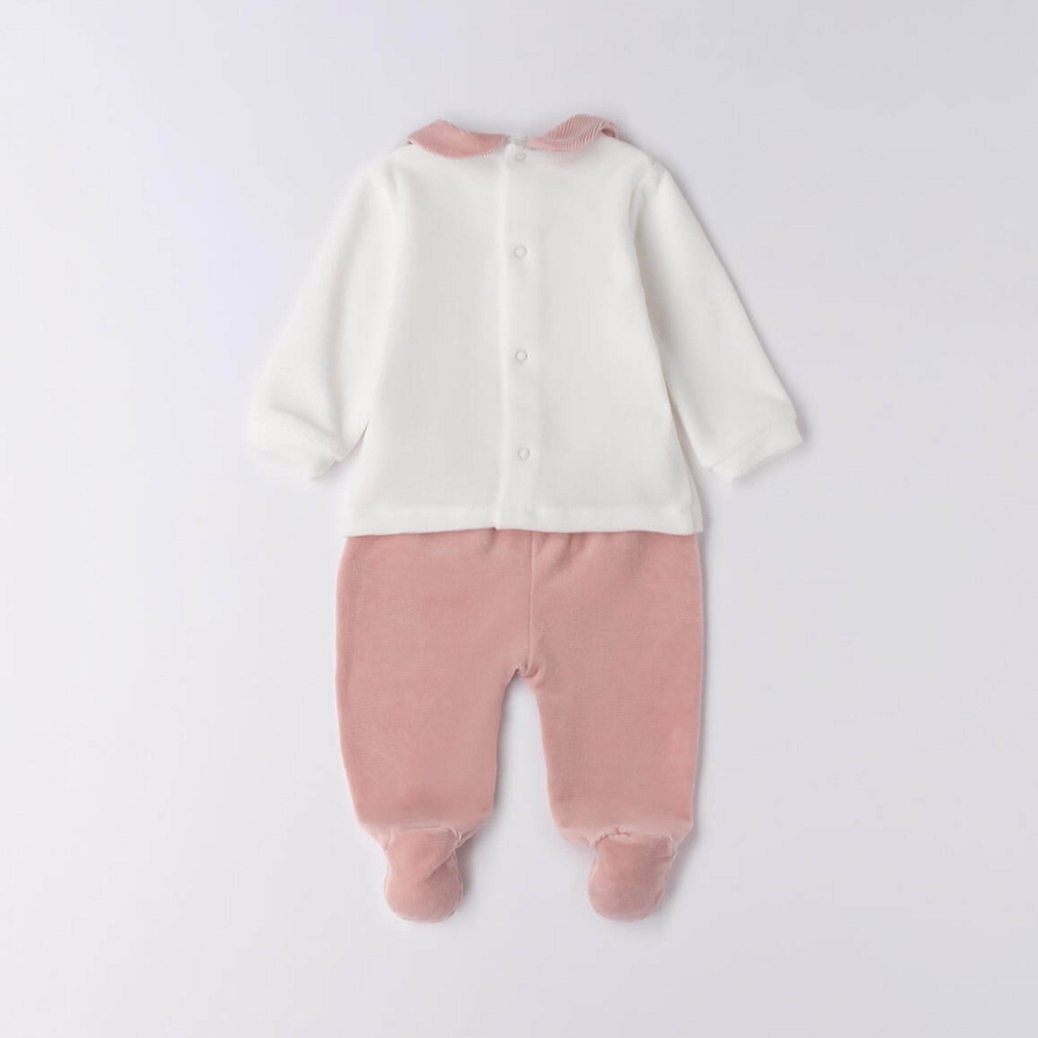 Tutina 2 Pezzi Ciniglia Velluto Neonata 3F765/112