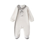 White Baby Interlock Chenille Footed Pajamas 3F646/112