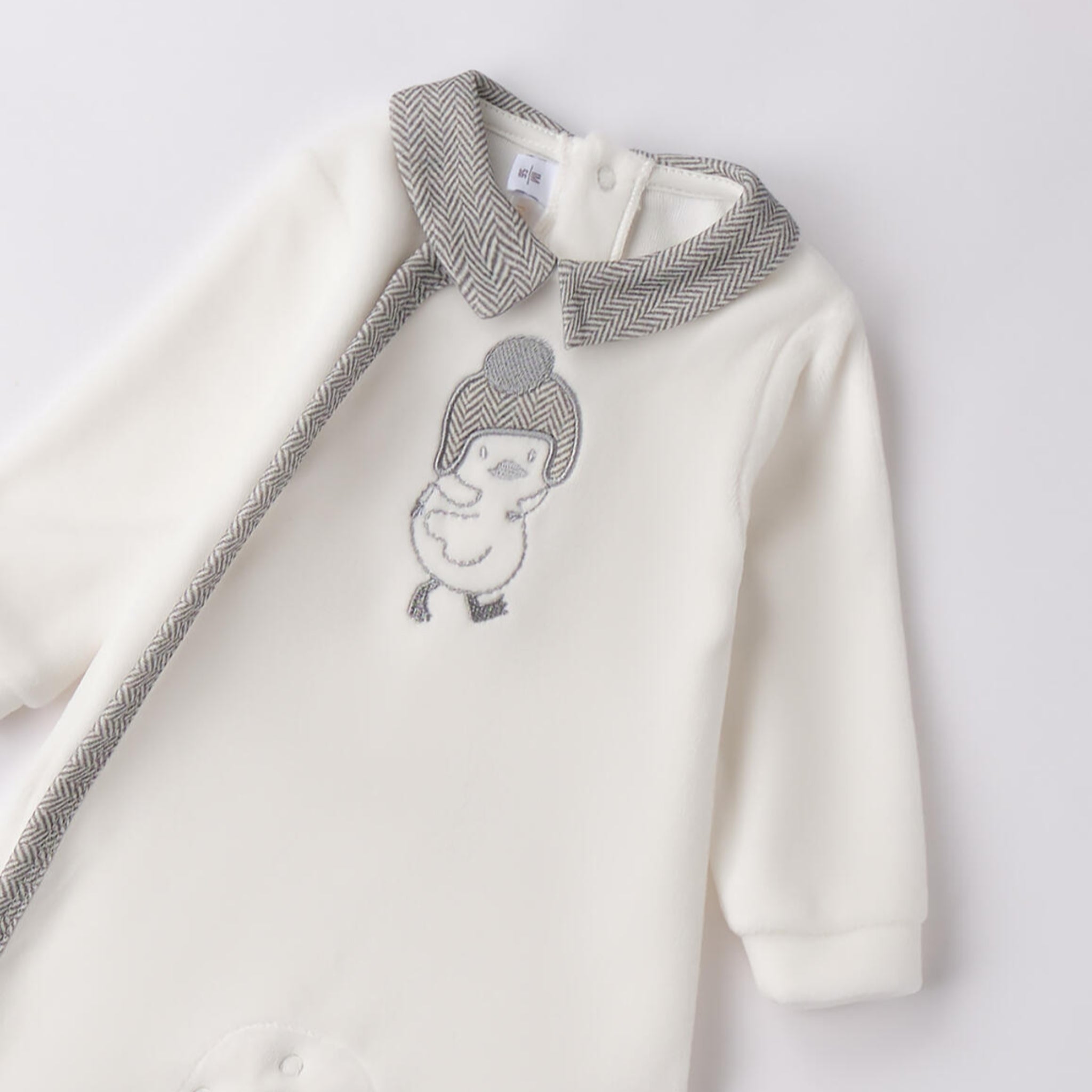 White Baby Interlock Chenille Footed Pajamas 3F646/112