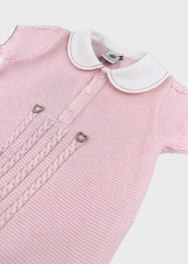 Tutina Corta Cuoricini Rosa EK6315/R corredino e abbigliamento neonato | NANU' BABY