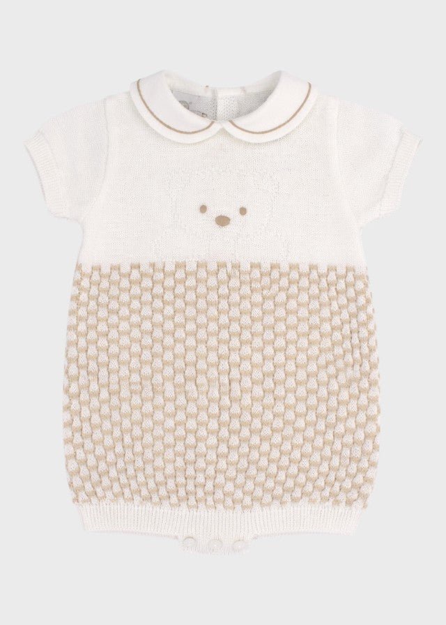 Tutina Corta Teddy Avorio EK5722/A corredino e abbigliamento neonato | NANU' BABY