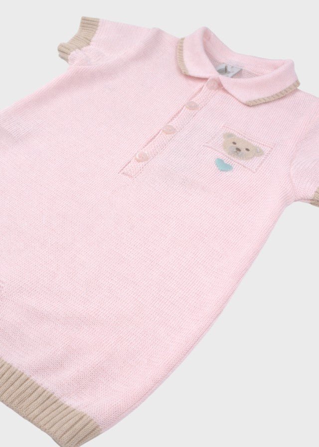 Tutina Corta Teddy Rosa EK6015/R corredino e abbigliamento neonato | NANU' BABY