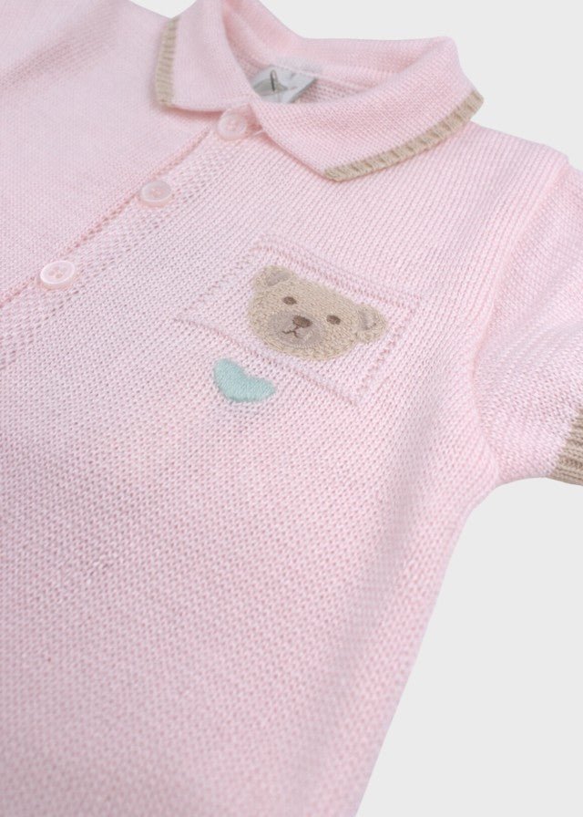 Tutina Corta Teddy Rosa EK6015/R corredino e abbigliamento neonato | NANU' BABY