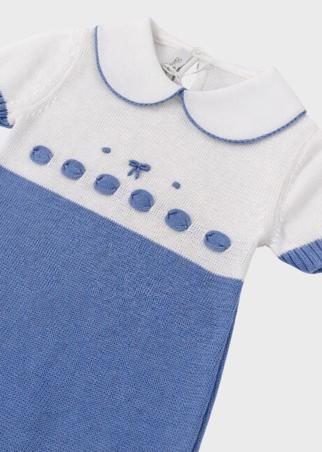 Tutina Cotone Nodini Azzurro 365 corredino e abbigliamento neonato | NANU' BABY