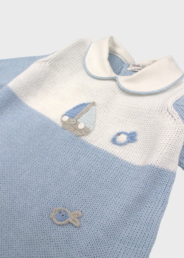 Tutina Cotone Ricami Mare DORY/TU corredino e abbigliamento neonato | NANU' BABY