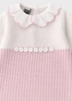 Tutina Margherite Lino Rosa EK2410/R corredino e abbigliamento neonato | NANU' BABY