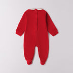 Tutina Natalizia Ciniglia Con Piede Neonata Rosso 3F769/2253 corredino e abbigliamento neonato | NANU' BABY