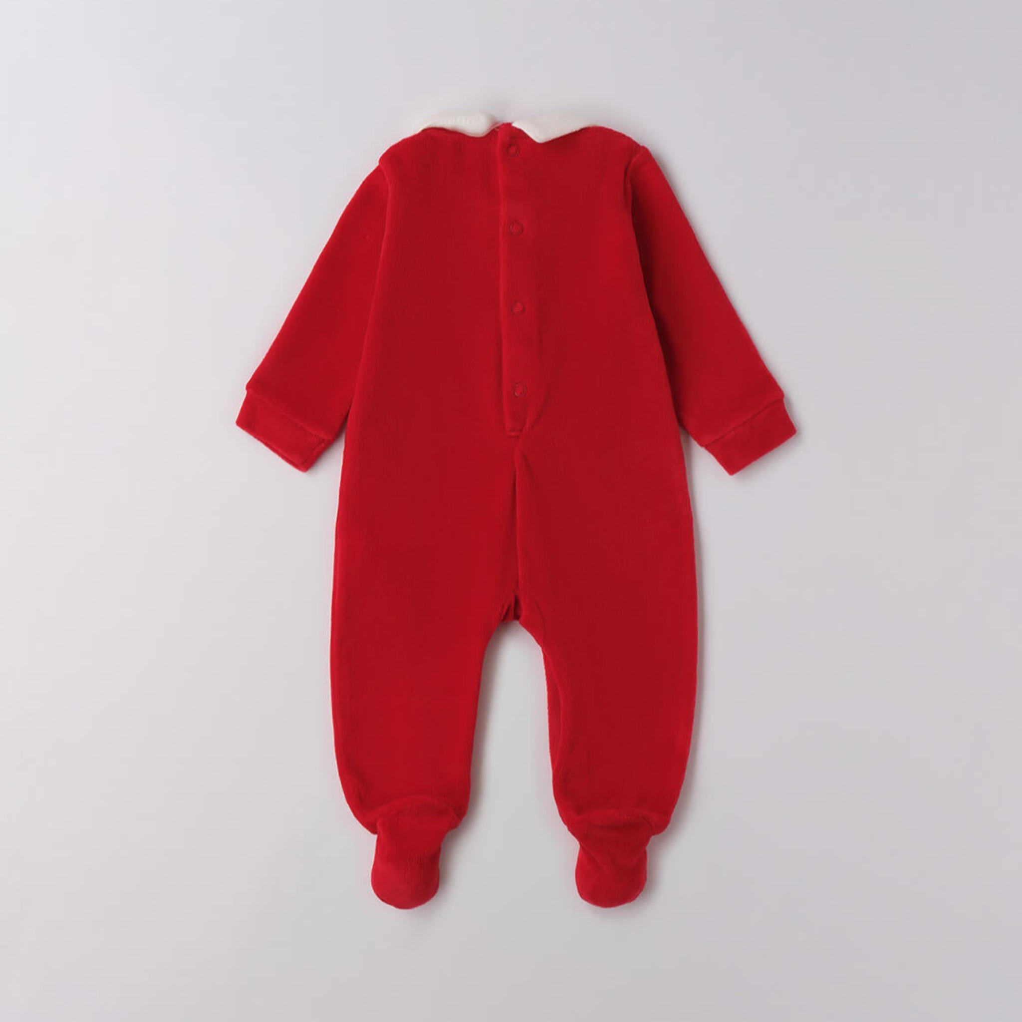 Tutina Natalizia Ciniglia Con Piede Neonato Rosso 3F643/2253 corredino e abbigliamento neonato | NANU' BABY