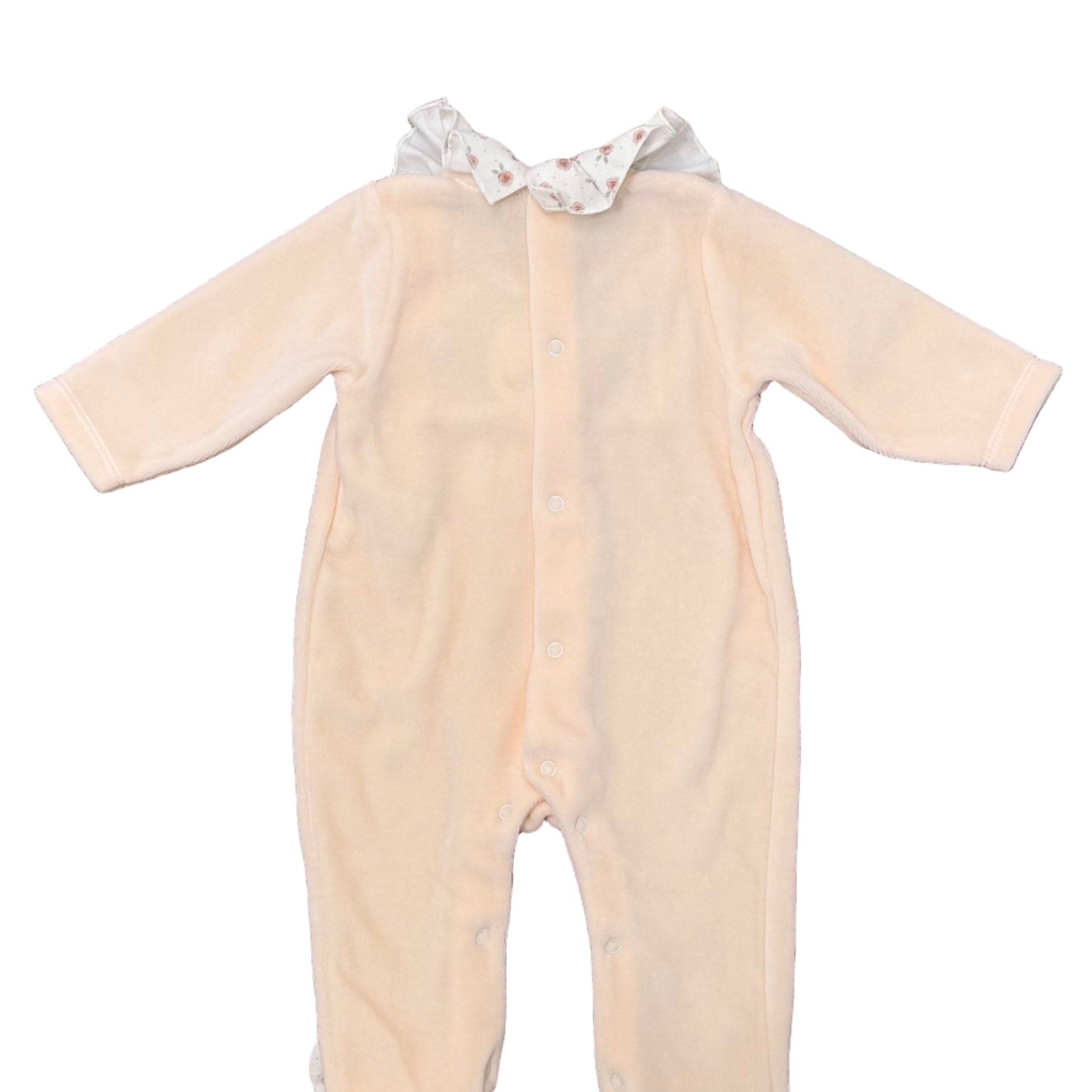 Tutina Neonata Ciniglia Arancio - BABIDU' 13901 corredino e abbigliamento neonato | NANU' BABY