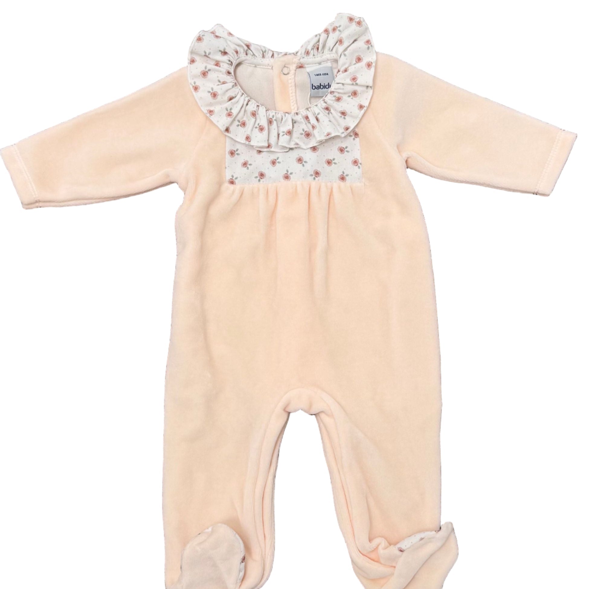 Tutina Neonata Ciniglia Arancio - BABIDU' 13901 corredino e abbigliamento neonato | NANU' BABY