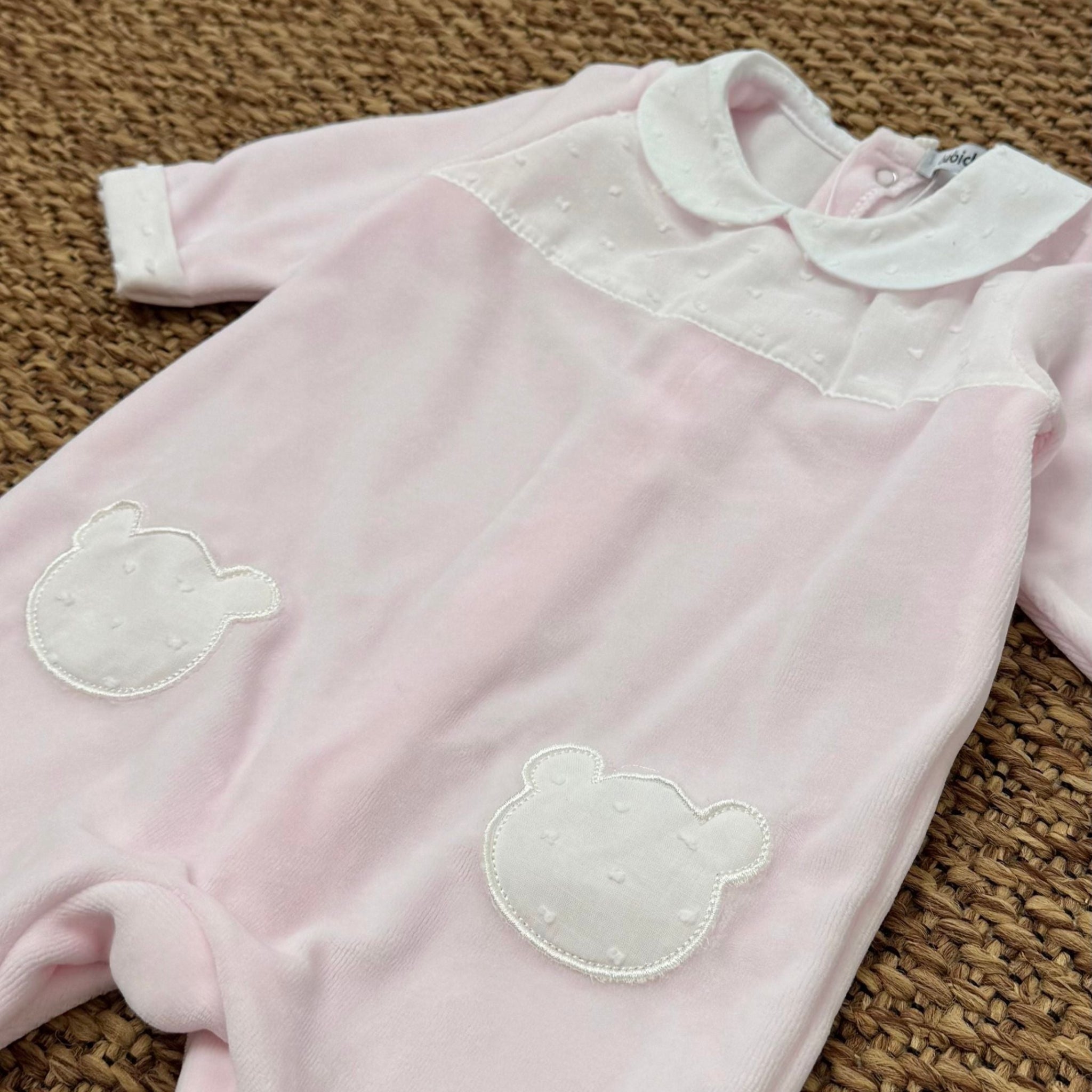 Tutina Neonata Ciniglia Rosa - BABIDU' 12906/R corredino e abbigliamento neonato | NANU' BABY