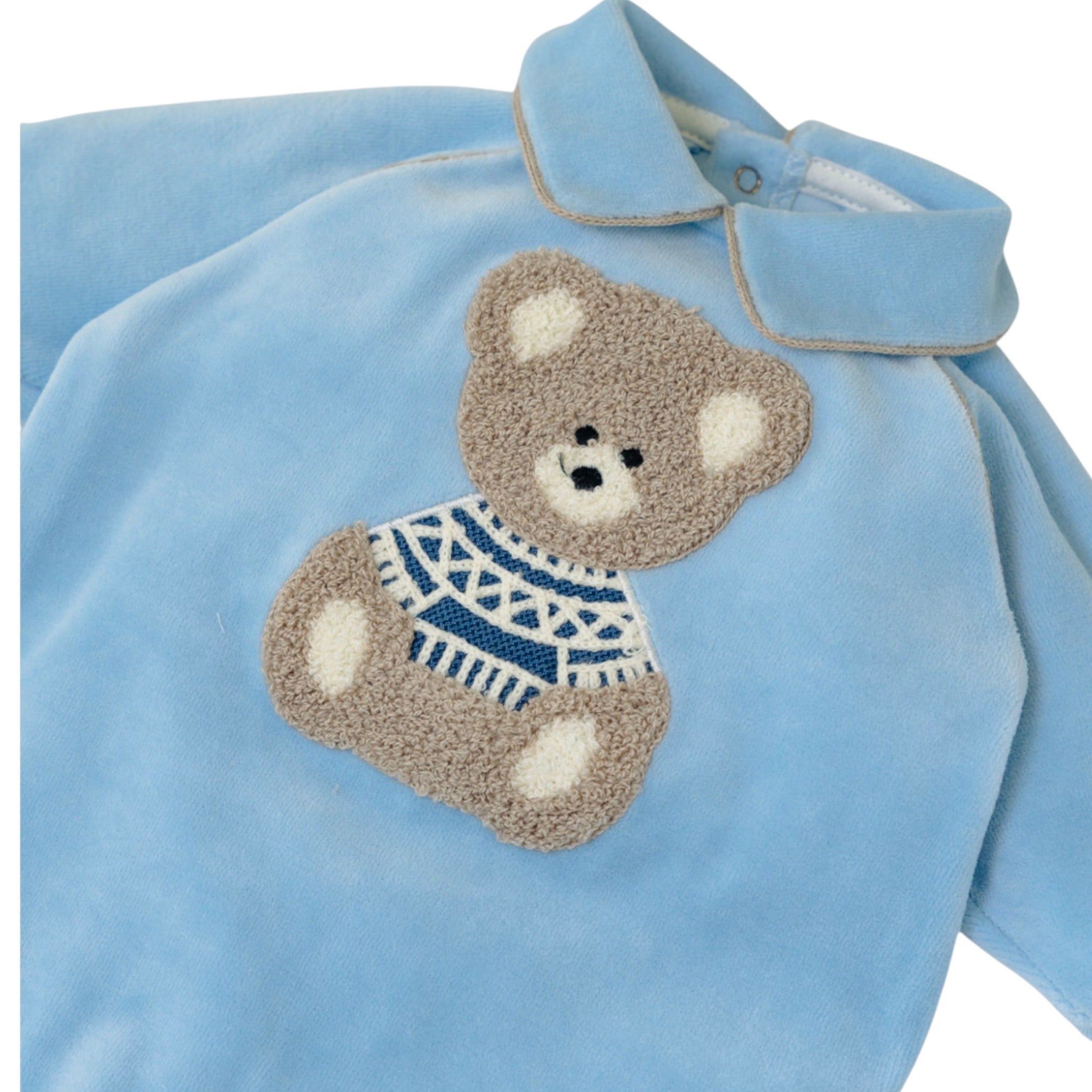 Tutina Neonato Ciniglia Cielo SARTORIA DEI PICCOLI (cod. LT1114) corredino e abbigliamento neonato | NANU' BABY