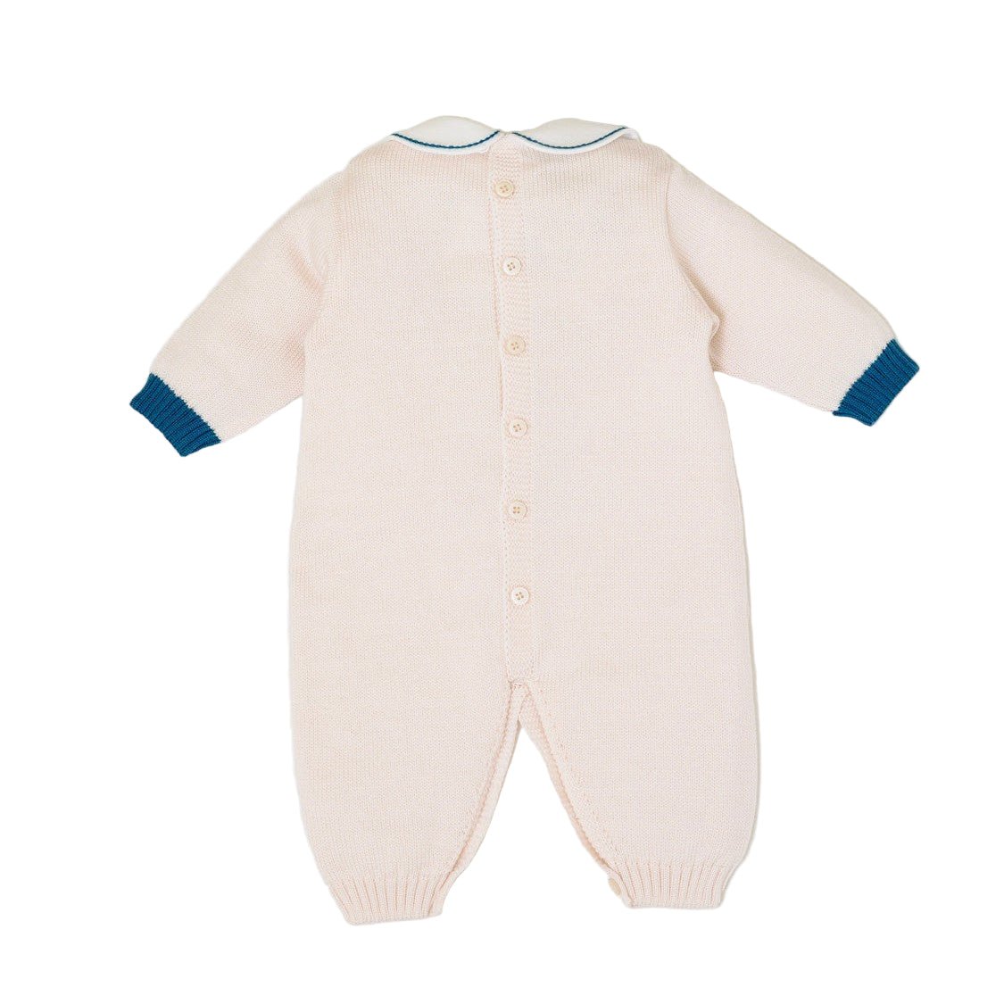 Tutina Neonato Lana Vergine 100% Natural Zaffiro Orsetto Berretto IN7110/Z corredino e abbigliamento neonato | NANU' BABY