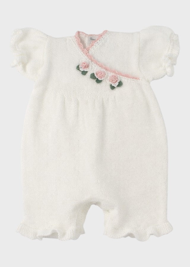 Tutina Pagliacetto Rose Bianco DELIZIA/TP corredino e abbigliamento neonato | NANU' BABY