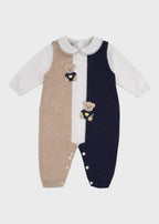 Tutina Teddy Ricamato Blu EK6010 corredino e abbigliamento neonato | NANU' BABY