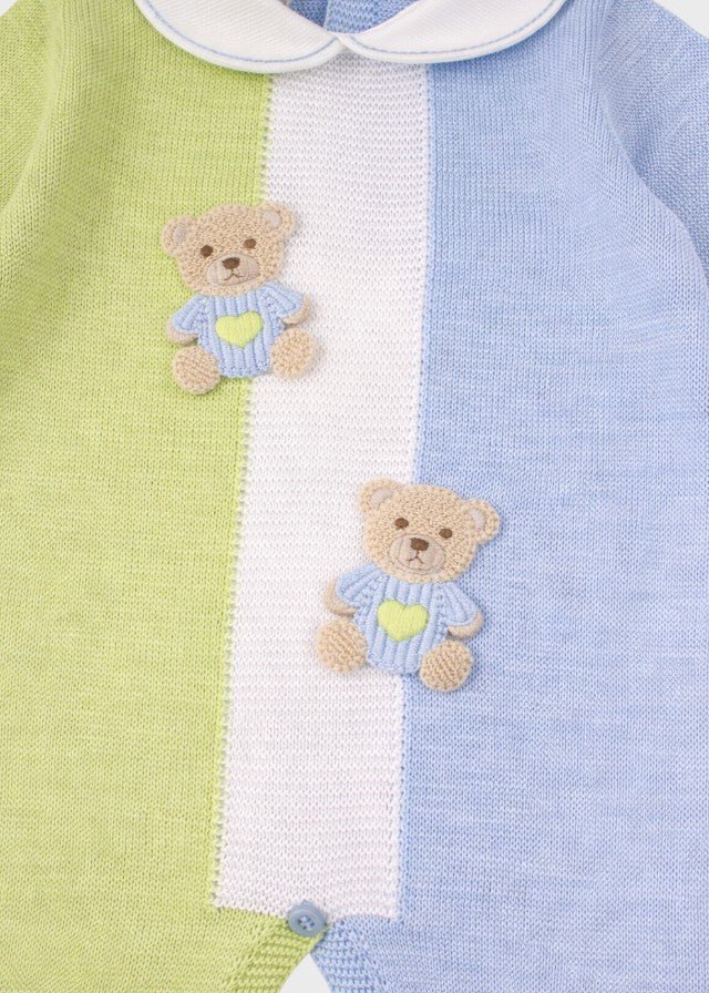 Tutina Teddy Ricamato Cielo EK6010/C corredino e abbigliamento neonato | NANU' BABY