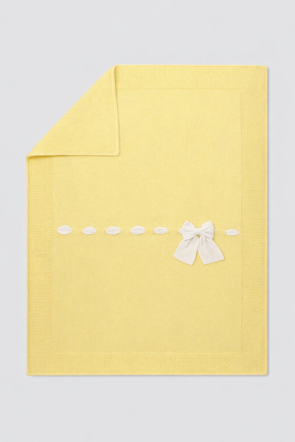 Yellow Bow Cotton Blanket 191-G