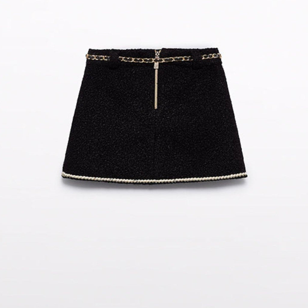 Gonna teddy con cintura Bimba Nero 5517/8 -  NANU' BABY