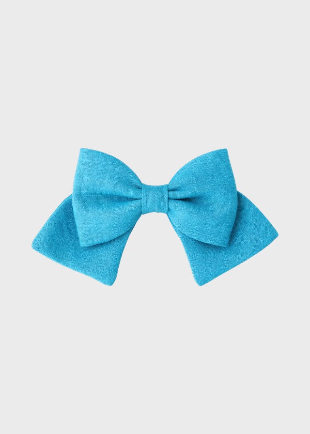 Turquoise Linen Bow Hair Clip AC39005/T37/T