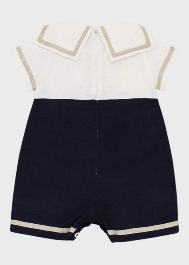 Blue Cotton Romper 7621