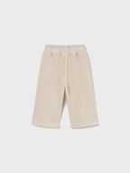 Long, plain-knit trousers for baby girl, Ivory 2590/96