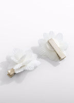 White Tulle Flower Hair Clips 5467/62